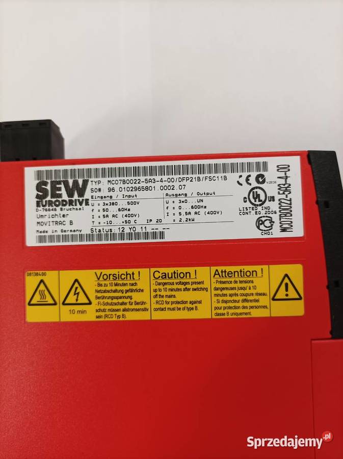 Falownik SEW Eurodrive Movitrac MC07B00225A3400 Leśna sprzedam