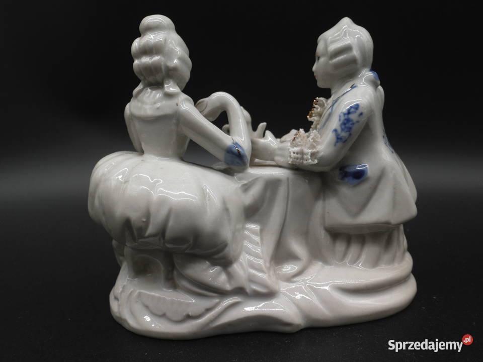 Figurka porcelanowa para dworska pijąca kawę Raszków sprzedam