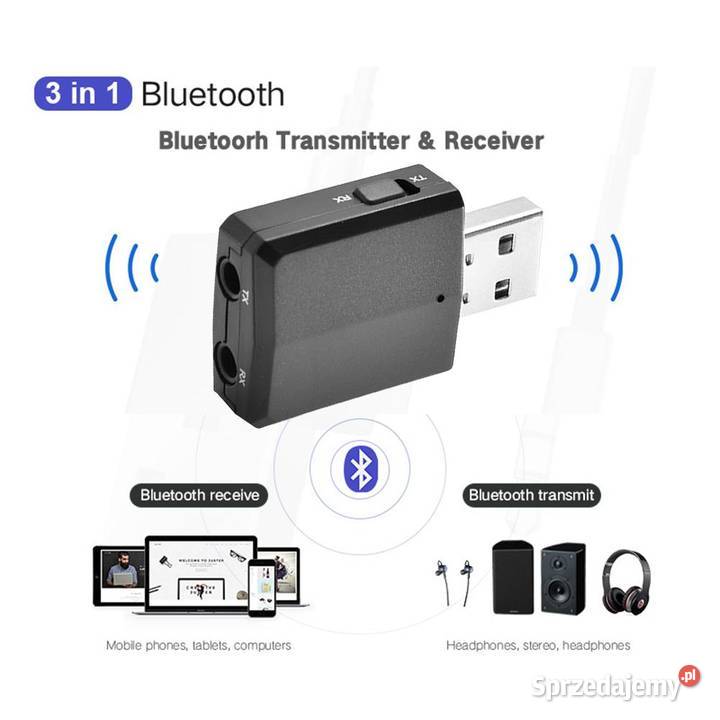 Adapter Bluetooth ZF-169+ v5.0, nadajnik i odbiornik RX/TX