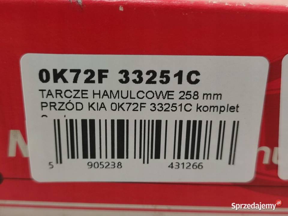TARCZE HAMULCOWE 258mm PRZÓD 2 KIA PREGIO 25 D osobowe