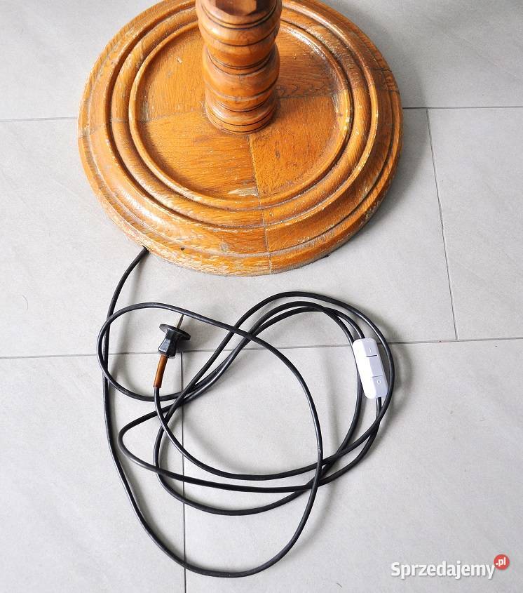 Lampa stojąca drewno orzech mahoń vintage prl Warszawa