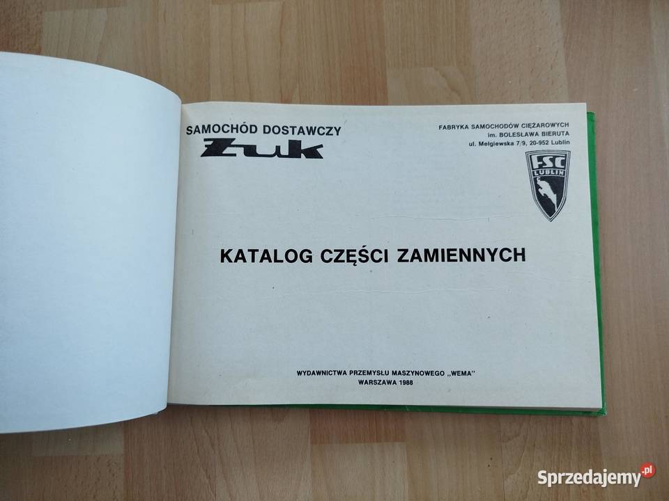 Katalog części Żuk 1988 samochód dostawczy