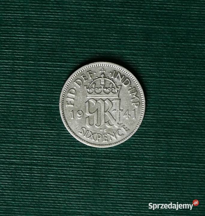 WIELKA BRYTANIA 6 pensów 1941r Gliwice