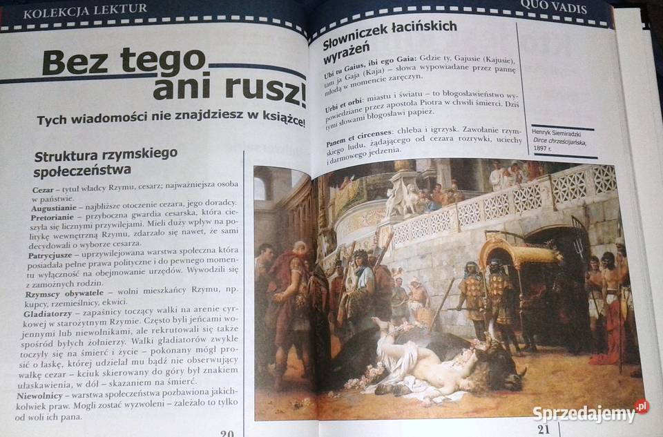 Quo Vadis Omówienie lektury szkolnej Kolekcja Rok wydania 2001