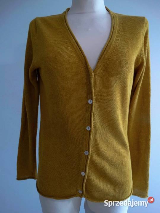 Sweter Kardigan Lniany 100 Len Rozpinany Rozpinane  Łomża
