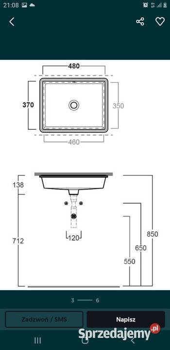 Umywalka Simas lavabo S59 Made in Italy Wykończenie Kórnik sprzedam