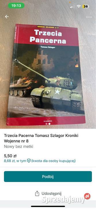 Trzecia pancerna Tomasz Szlagor Kultura i Rozrywka Wrocław sprzedam
