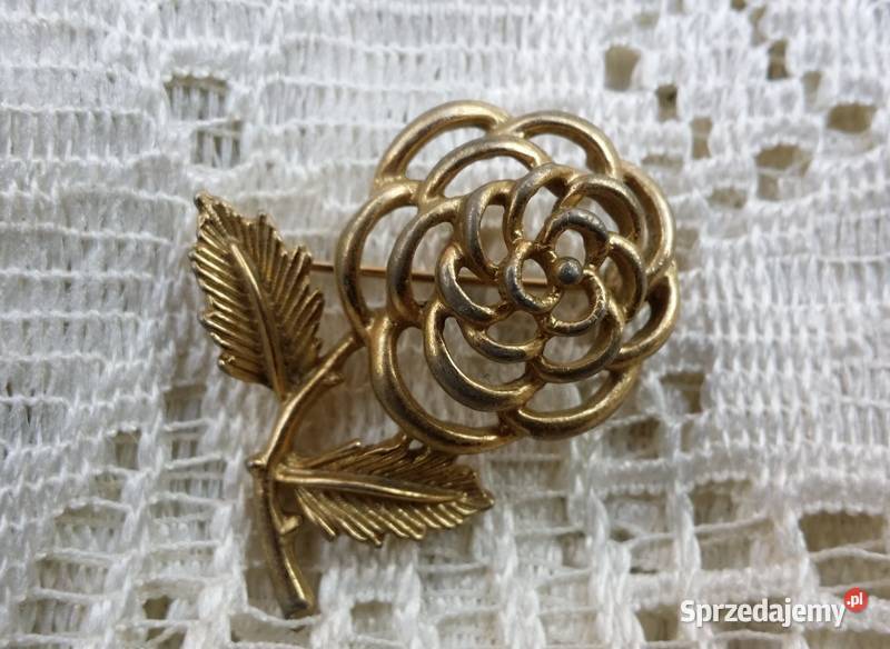 Stara angielska broszka róża Sarah Coventry Ochojno