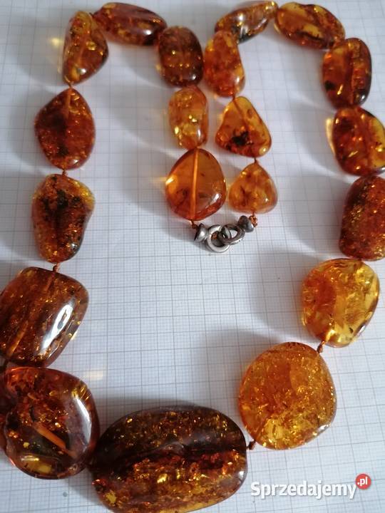 Naszyjnik Bursztyn bałtycki 87gram srebrne podlaskie sprzedam