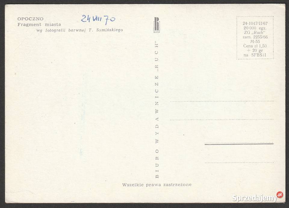 OPOCZNO FRAGMENT MIASTA 1967 BO Łódź