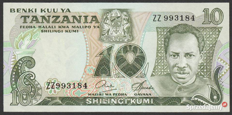 TANZANIA 10 SHILLING 1978 NYERERE STAN BANKOWY Łódź sprzedam