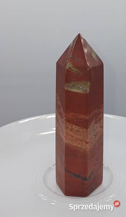Piękny naturalny kryształ Jaspis wężowy obelisk Olsztyn