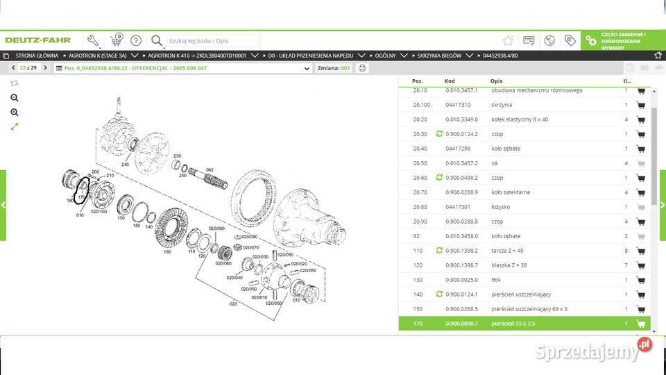 pierścień elestyczny zwolnicy ZF DeutzFahr Skrzynia biegów