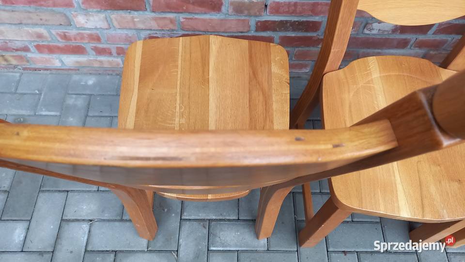 Krzesła dębowe drewniane 4 rustykalne twarde Gawroniec