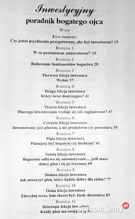 Inwestycyjny poradnik Bogatego Ojca Robert T Chełm