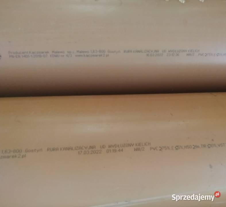 Rura kanalizacyjna PVC 200x59 3m wydłużony Jawornik