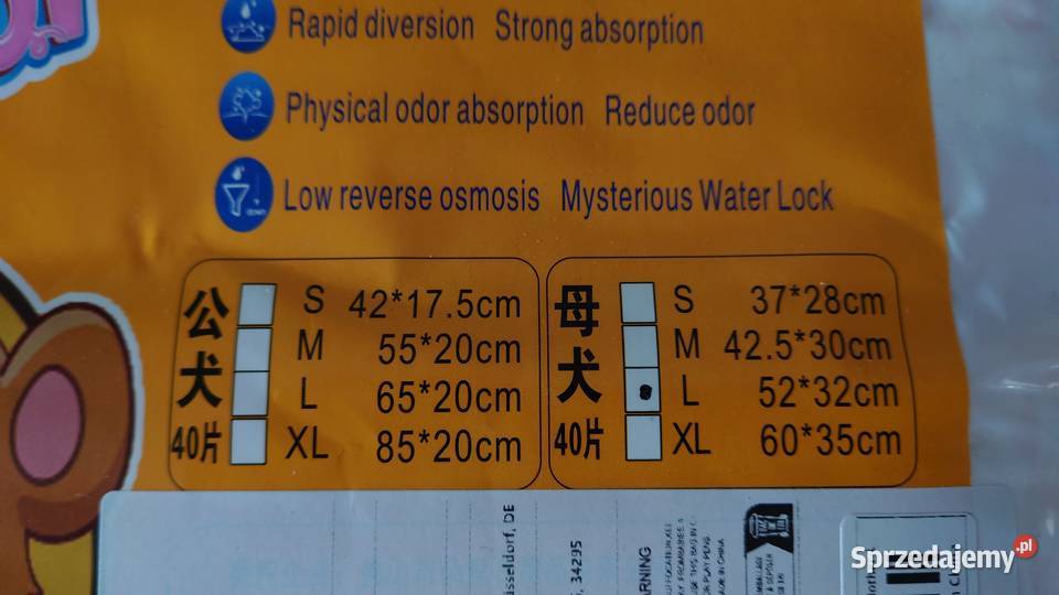 Pieluchy psa dolnośląskie