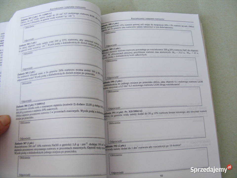 Chemia 2 Zbiór zadań Witowski Zbiór zadań z miękka sprzedam