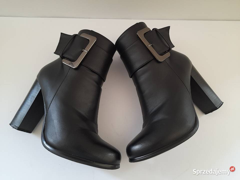 Czarne botki na słupku 36 Bogatynia
