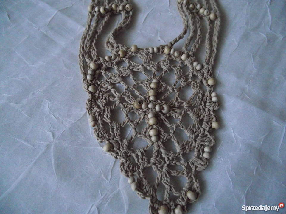 BAWEŁNIANY AUTORSKI NASZYJNIK PIASEK PUSTYNI Piła