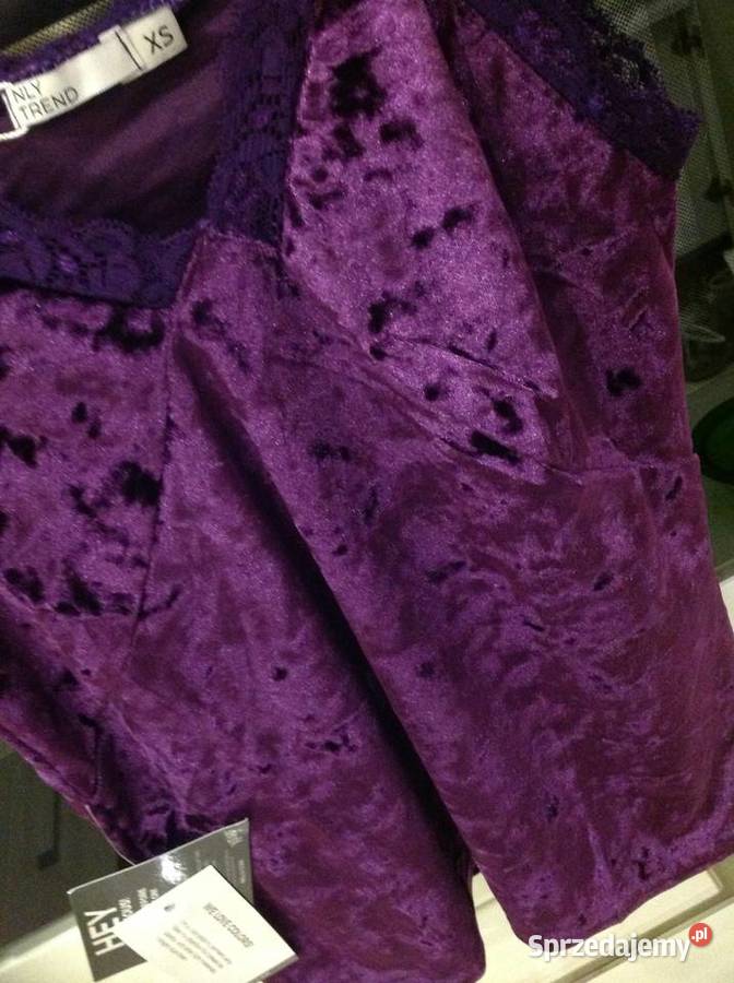 Top Welurowy Damski NELLY XS NOWY fioletowy sprzedam