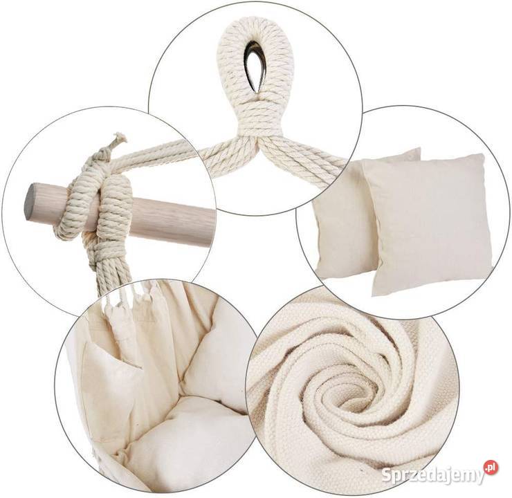 Huśtawka ogrodowa fotel wiszący brazylijski z Poznań