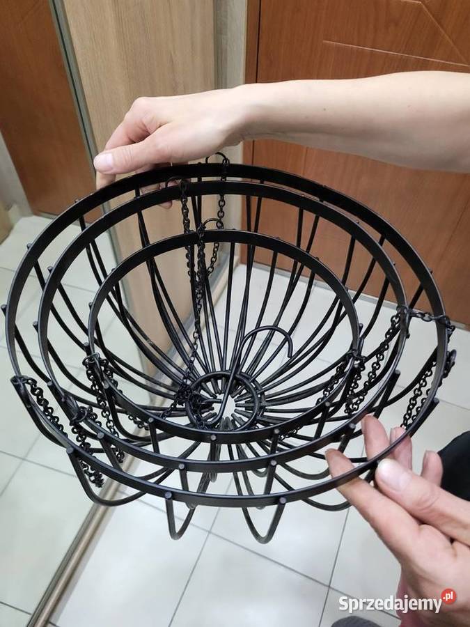 Wiszący metalowy kosz 3poziomowy stylowa Kwietniki