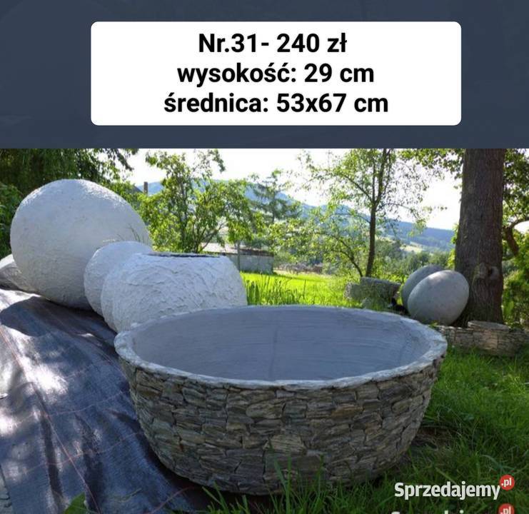 31 Duża owalna donica z kamienia naturalnego Donice małopolskie