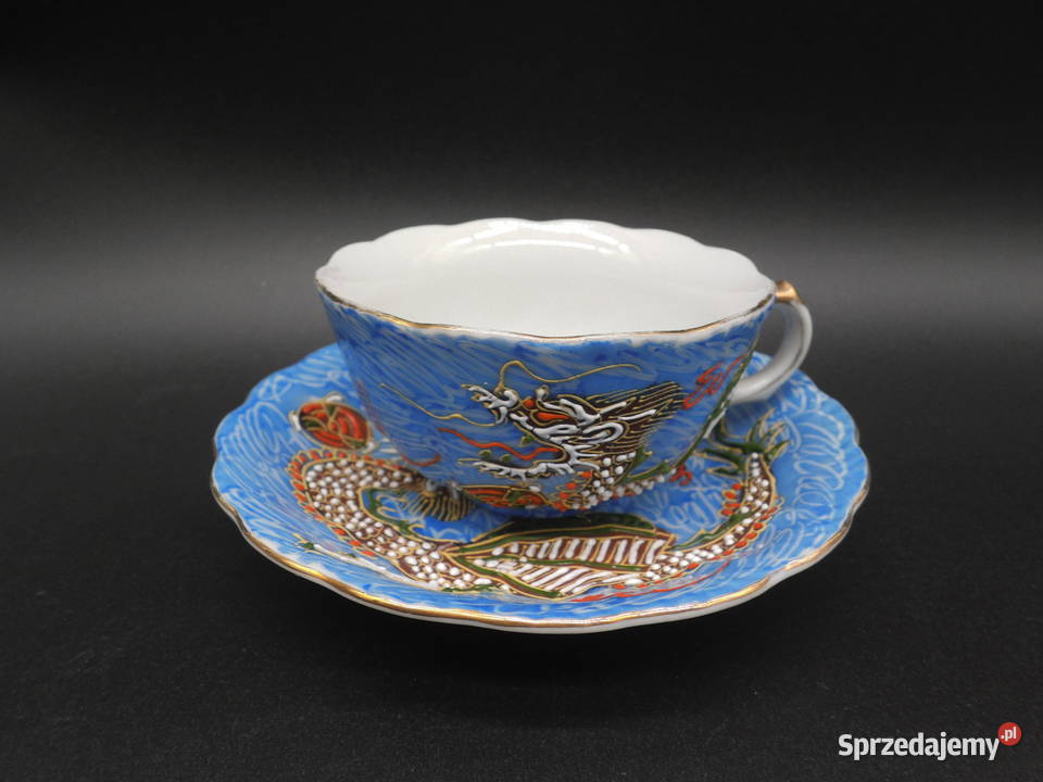 Japońska filiżanka ze spodkiem dragonware wielkopolskie Raszków