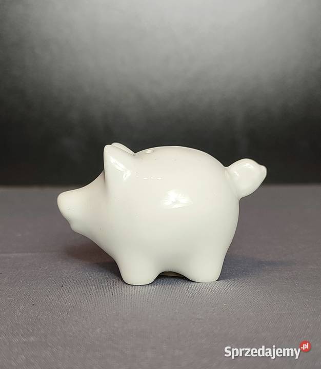Solniczka świnka ceramiczna biała mini Jasień