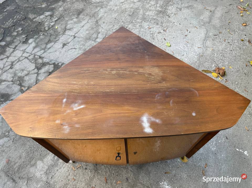 Drewnina szafka komoda narożna bufet vintage prl 70cm