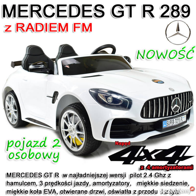 MERCEDES DWUOSOBOWY GT R 4x4 MIĘKKIE KOŁA EVA HL Pojazdy elektryczne i spalinowe Toruń