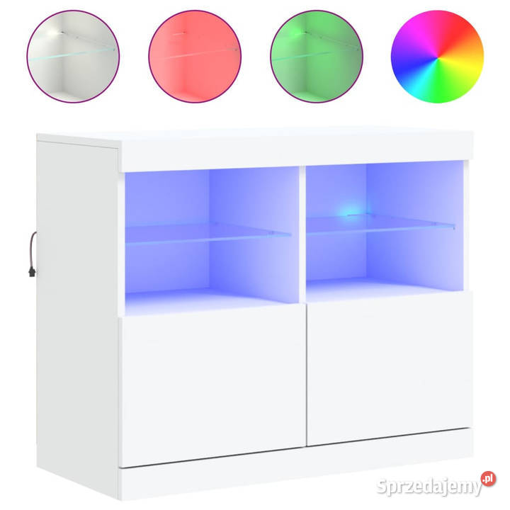 Szafka z oświetleniem LED biała 81x37x67 Warszawa