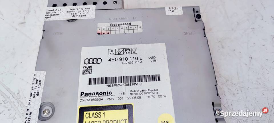 ZMIENIARKA CD AUDI A4 A6 C6 A8 D3 4E0910110L