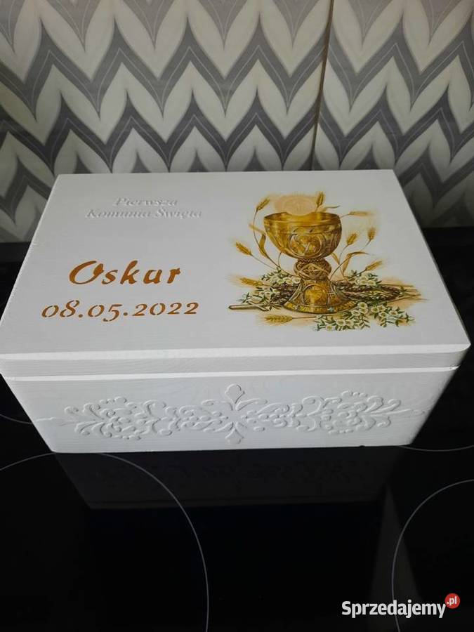 Kuferek komunia kielich z imieniem handmade Kędzierzyn-Koźle