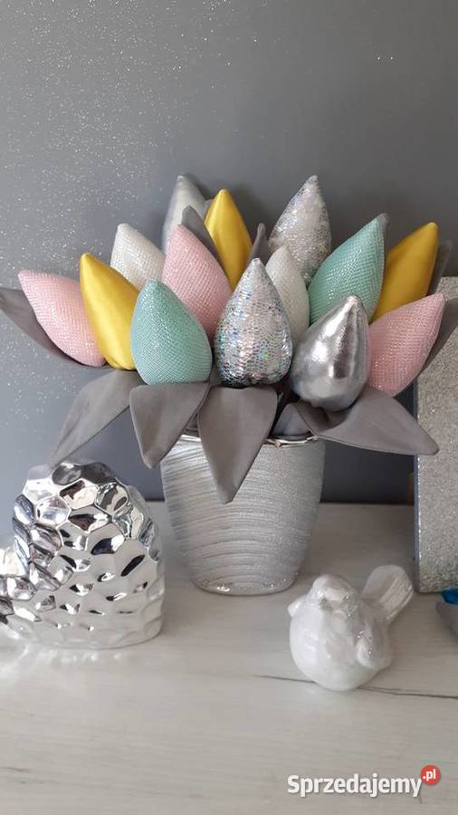 Tulipany glamour błyszczące srebrne złote Wrocław
