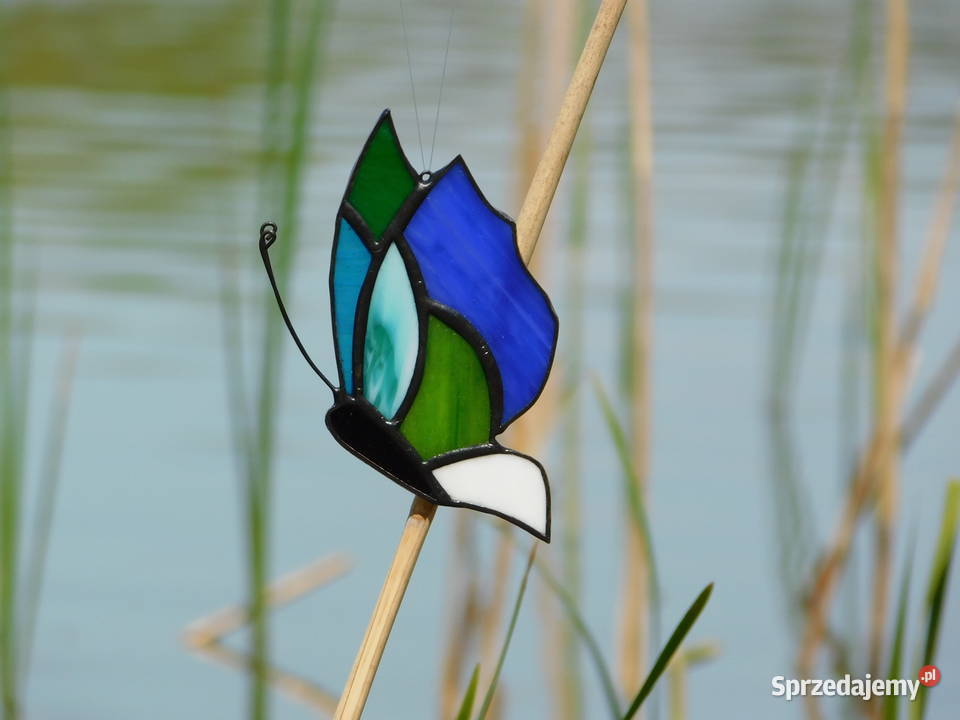 Rękodzieło witraże motylki witrażowe zestaw wielkopolskie Bugaj