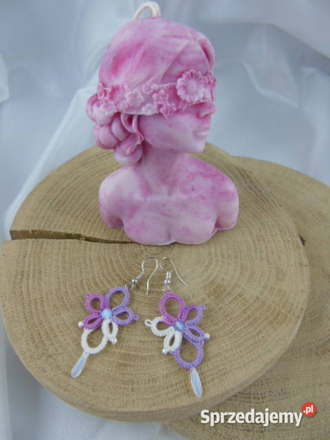 Kolczyki frywolitkowe różne wzory i kolory Antyki, Sztuka, Kolekcje małopolskie Wiśniowa sprzedam