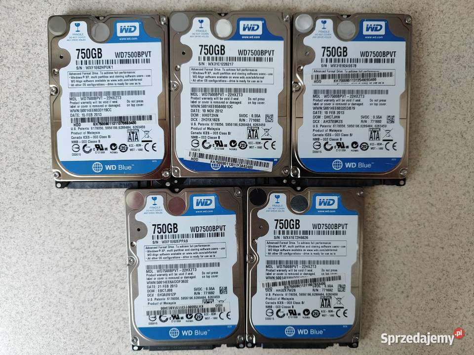 Dyski HDD HWD7500BPVT22HXZT3 750GB sprawne Elektronika Włoszczowa