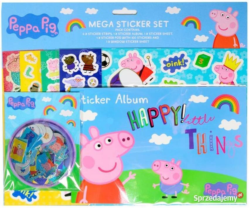 Świnka Peppa Pig Zestaw Naklejki Nalepki Mogilany