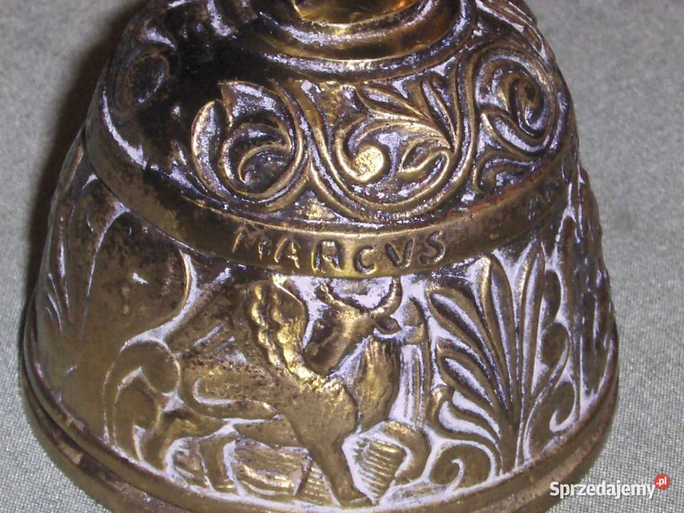 Stary Vintage dzwonek mosiężny Marcvs Angelvs łódzkie Łódź