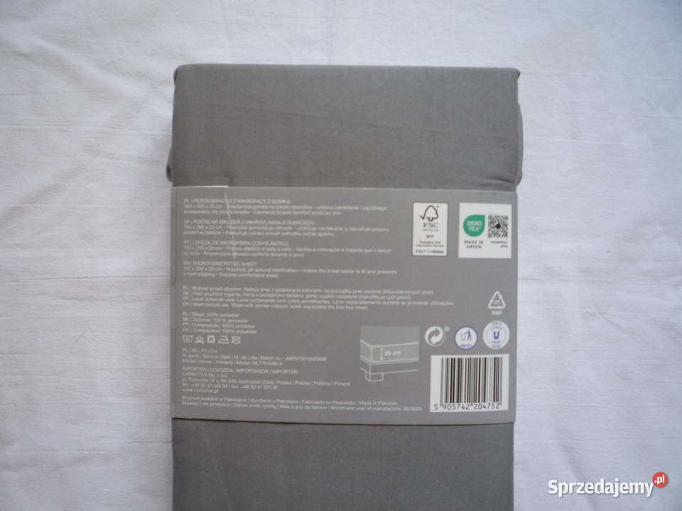 Smukee Szare Mikrofaza Prześcieradło z gumką Szczecin