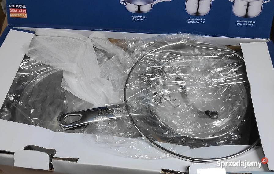 Garnki 12 el Wellberg stalowe indukcja gaz Garnki i szybkowary Łódź
