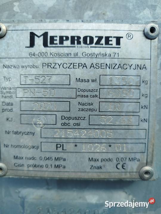 Beczkowóz MEPROZET PN50 2021 r 5000 litrów nieuszkodzony Wojszyce