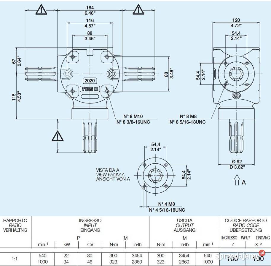 Przekładnia kątowa Bondioli Pavesi S2020 11 Chmielniki