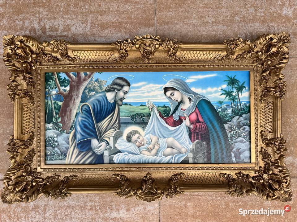Obraz święta rodzina rama ozdobna stylowa złota Garwolin sprzedam