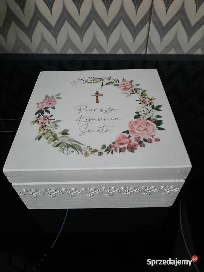 Szkatułka komunijna róże rustykalne z życzeniami opolskie Kędzierzyn-Koźle