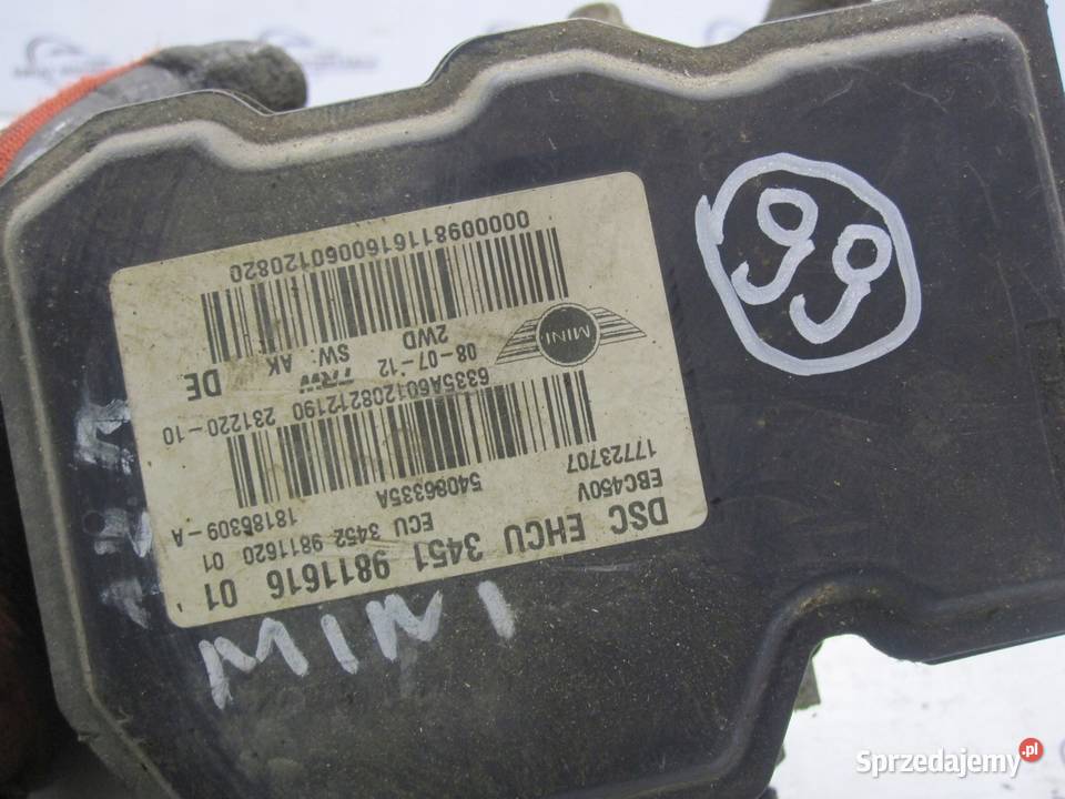 MINI CLUBMAN I COOPER S R55 pompa ABS 9811616 Kielce