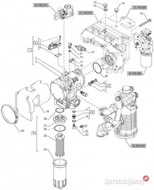 Holland T6090 T6070 Srodek zapob skrzyp
