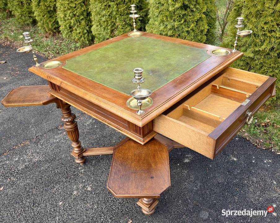 Wyjątkowy orzechowy karciak z końca XIX wieku zachodniopomorskie Szczecin